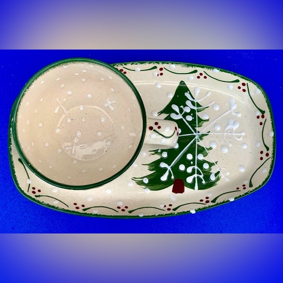 1998 Vintage Expressly Yours Green Sponge Trim Snowman Plate & Mug Set - Picture 5 of 12